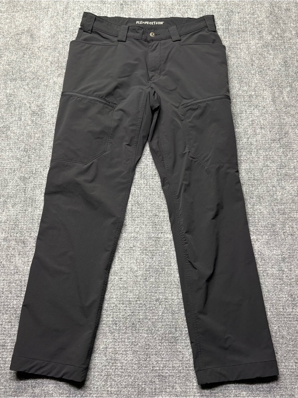 Duluth Trading Co Flexpedition Cargo Pants Mens 34x32 Black Slim Fit Hiking